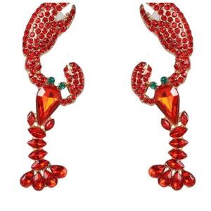 🦞 Betsey Johnson NEW Multi crystal lobster earrings 🦞